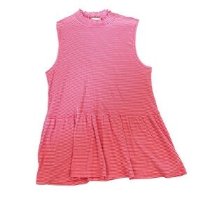 Anthropologie t.la Women’s Size Large Striped Peplum Top EUC‎
